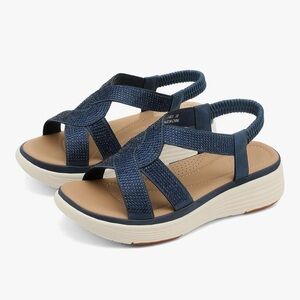 UBFEN Womens Platform Sandals Comfortable Lightweight Casual Low Wedge Sandals